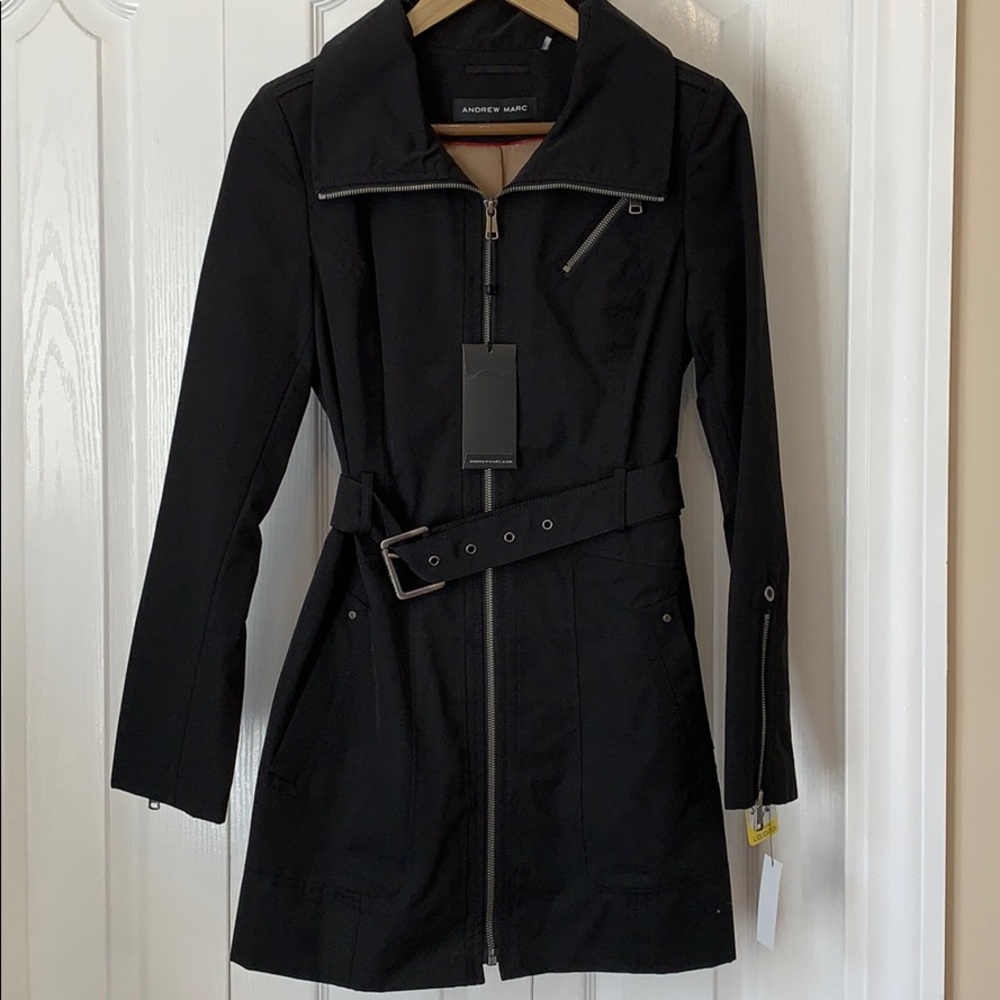 Andrew Marc Black Trench Coat